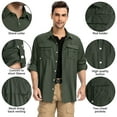 thumbnail image 4 of FEN AI Work Shirts for Men Long Sleeve Hiking Fishing Shirt with 2 Pockets UPF 50+ Quick Dry Outdoor Safari Shirts, 4 of 10