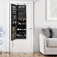 thumbnail image 3 of Giantex Jewelry Armoire Wall Door Mounted, Full Screen Lockable Jewelry Cabinet for Bedroom w/ LED Lights and Frameless Mirror (Black), 3 of 10