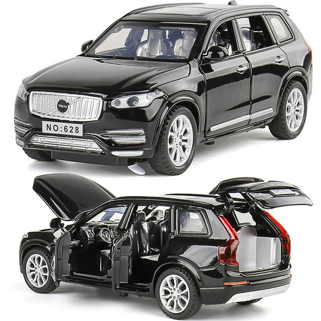 Modelo de coche de aleación VOLVO XC90 SUV 1:32, modelo de Metal fundido a presión, sonido y luz, juguete extraíble, adornos de exhibición, juguetes para niños,black