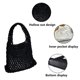thumbnail image 5 of Bolso de mano mini para mujer, de algodón, tejido a crochet, con asa superior, cordón ajustable, para playa, de red de pesca, 5 of 6