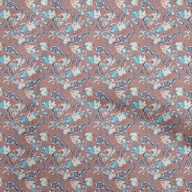 oneOone Georgette Viscose Dusty Pink Fabric Asian Suzani Craft Projects Decor Fabric Printed By The Yard 42 Inch Wide