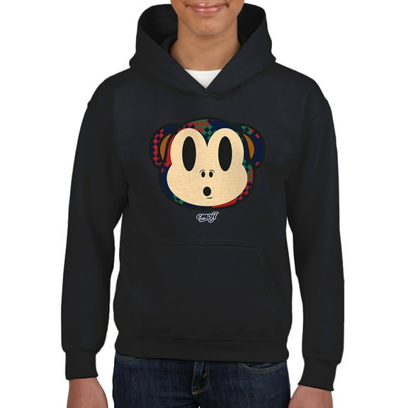 Plaid Monkey Surprise - Retro Animal Emoji Design Youth's Hoodie