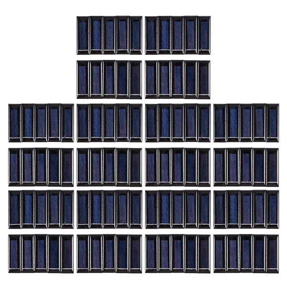 100 Piezas de Mini Panel Solar Nuevos Paneles Fotovoltaicos de Celulas Solares de 0.5V 100MA Modulo de Panel Solar de Cargador de Bateria DIY 53 x 18 x 2.5mm