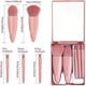 thumbnail image 2 of 5 pcs Portable Makeup Brushes Set with Mirror Box Mini Cosmetic Brushes Travel Makeup Brushes Powder Foundation Blush Portable Makeup Brush, 2 of 5