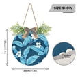 thumbnail image 3 of Blue Leaves and Little Flowers Front Door Porch Decoration Hanging Sign with Artificial Green Plants and Bow for Home Outdoor Indoor, 3 of 7