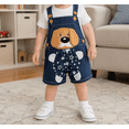 thumbnail image 3 of KIDSCOOL SPACE Baby Toddler Cute 3D Animal Summer Jean Overalls Shortalls,18-24 Months, 3 of 6