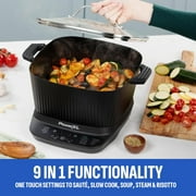 STIRMAX DELUXE 7.5 Quart Digital Multi-Cooker with Automatic Paddle to Stir and Shred, 9 in 1 programable presets to Sauté, Sear, and Brown Food Before Simmering – Accessories, Skillet, Cookbook