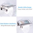 thumbnail image 3 of Toilet Paper Holder with Shelf Polished Chrome, Angle Simple SUS304 Stainless Steel Bathroom Tissue Holder, Paper Roll Hanger with Phone Storage Rack,, 3 of 6