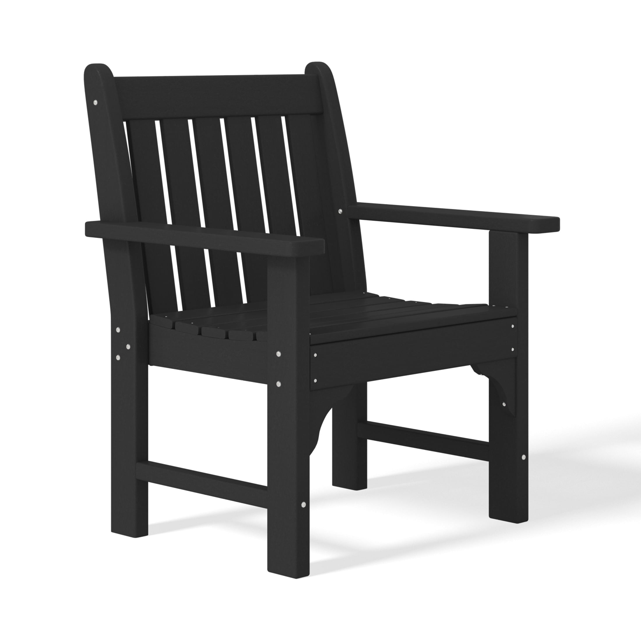 WestinTrends Malibu Outdoor Patio HDPE Adirondack Dining Arm Chairs (Set of 2), Black