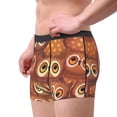 thumbnail image 2 of Yiaed Brown Owl Print Men's Soft Cotton Boxer Shorts Breathable Boxers Underwear Moisture-Wicking Underwear Stretch Boxer Briefs for Man-Small, 2 of 5