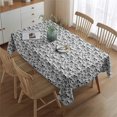 thumbnail image 2 of Black White Skull Pattern Rectangle Tablecloth 60"x84",Waterproof Polyester Rectangle Table Cloth, Wipeable Spillproof Polyester Tablecloth for Dining, Camping, Indoor and Outdoor, 2 of 5