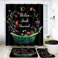 thumbnail image 5 of Floral Bathroom 4-piece Set Spring Decoration Shower Curtain American Farmhouse Bathroom Decoration Digital Print Bathroom Four-piece Set Waterproof Shower Curtain Anti-slip Mat Set, 5 of 7