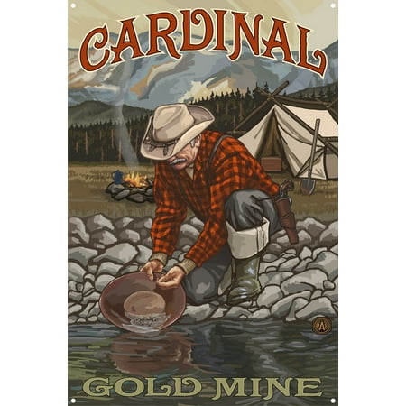 California Gold Mine Gold Panner Metal Art Print by Paul A. Lanquist (12