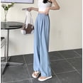 thumbnail image 1 of Pantalones de traje pequeños y estrechos, de primavera y otoño, de cintura alta, drapeados, informales, de talla grande, pantalones de pierna ancha y rectos para mujer., 1 of 6