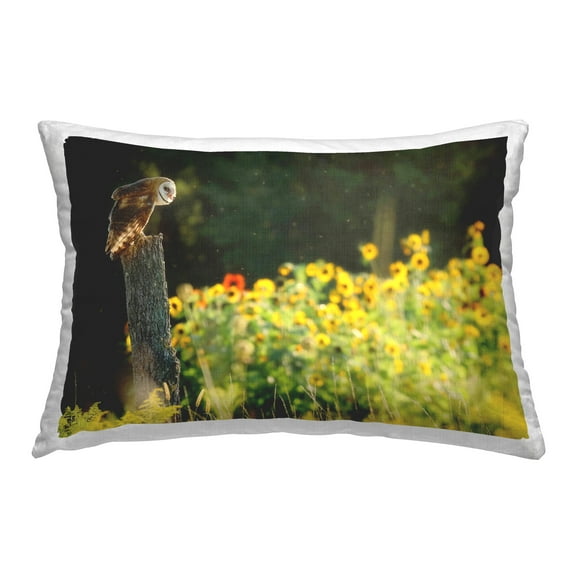 Stupell Industries Owl Perched in Meadow Decorative Printed Throw Pillow Design by Carrie Ann Grippo-Pike