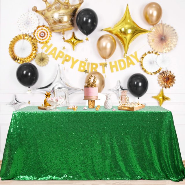 Mantel B-COOL Glam con lentejuelas navideñas, 90 x 156 pulgadas