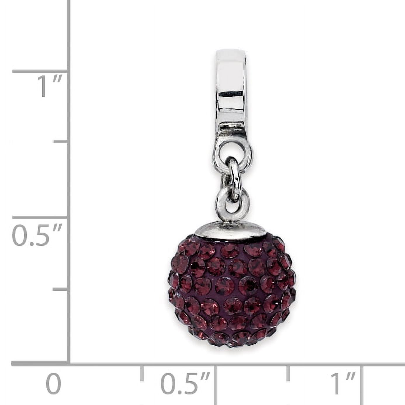 Reflection Beads Sterling Silver Reflections June Red Preciosa Crystal Ball Dangle Bead - image 2 of 2