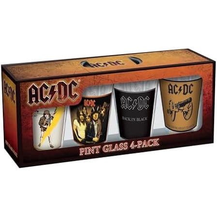 AC/DC Classic Covers 4 Pc Pint Glass Set$$Home Decor, Kitchen, & Other