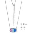 thumbnail image 3 of Believe by Brilliance Adult Fine Silver Plated Genuine Crystal Pendant and Earring Set, 3 of 4