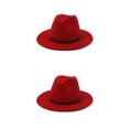 thumbnail image 4 of Sombrero con hebilla de cinturón Qarigey Otoño Invierno moda sólido ala ancha gorras cálido lana 58cm 2piezas, 4 of 6