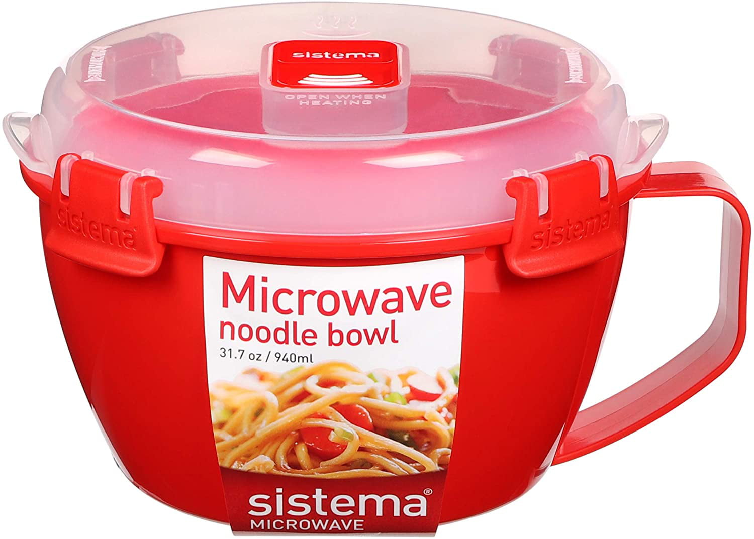 Sistema Microwave Collection Noodle Bowl, 31.7 Oz, Red - Walmart.com