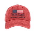 thumbnail image 6 of JULMCOMO 250 Anniversary USA Hat We the people Letter Adjustable Retro Independence Day Baseball Cap 1776 4th Of July Washed Hat Watermelon Red, 6 of 6