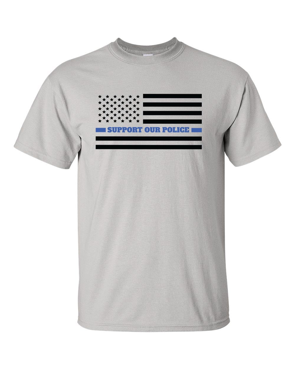 Back The Blue Thin Line On USA Flag Support Our Police T-shirt 