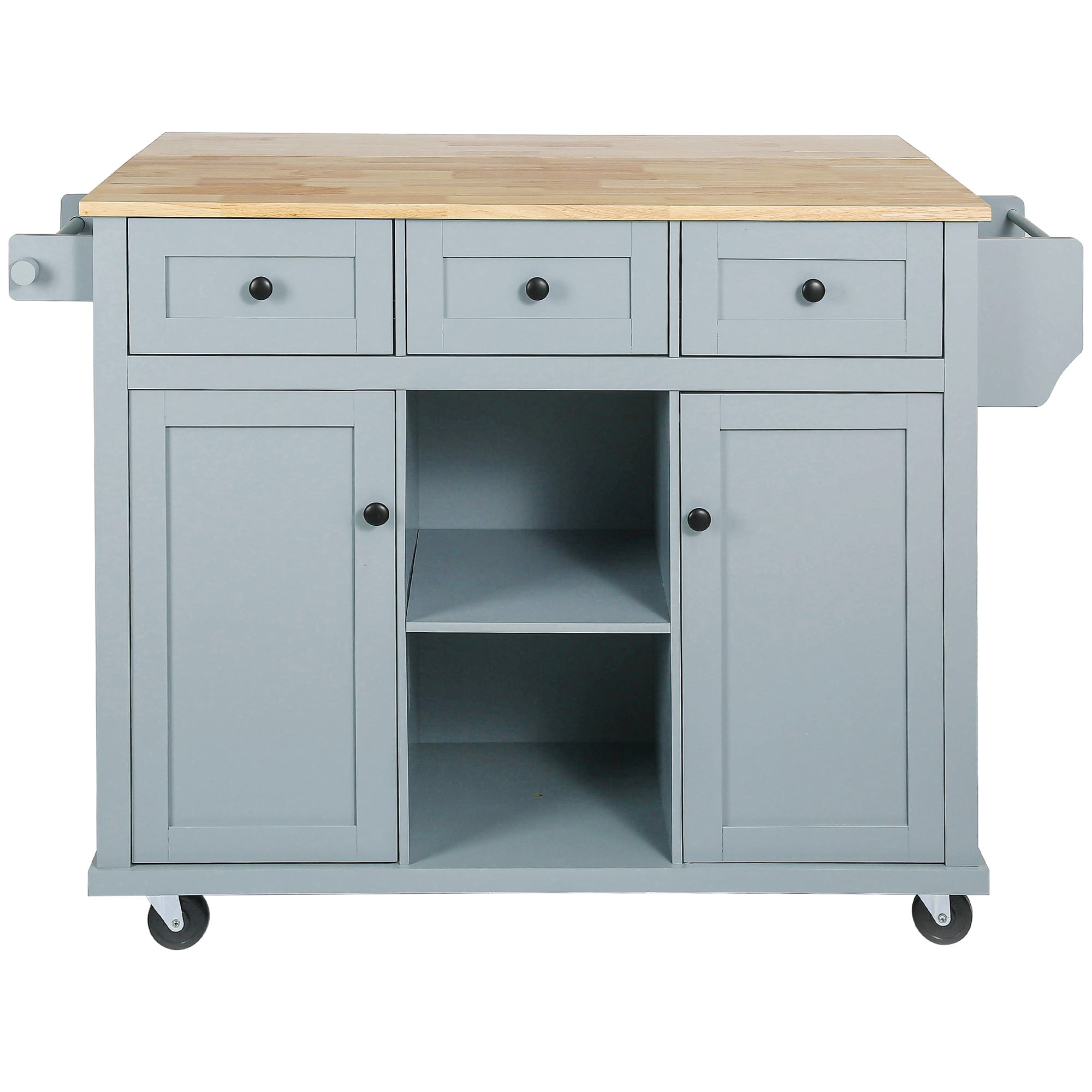Homy Casa Rolling Garage Storage Cabinet with Drop-Leaf Worktop, Adjustable Shelves, Blue