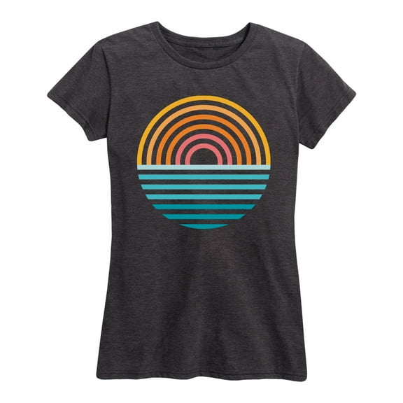 Instant Message - Round Striped Sun Ocean - Women's Short Sleeve T-Shirt