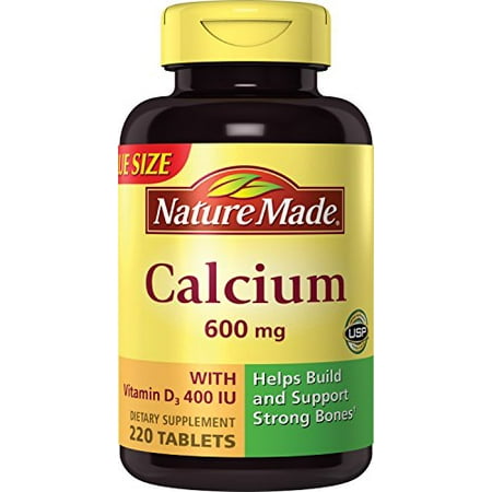 Calcium Carbonate Water - Nature Made Calcium (Carbonate) 600 mg w. D3 400 IU Tablets Mega Size 220 Ct
