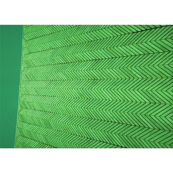 Ahgly Company Indoor Rectangle Patterned Neon Green Area Rugs, 2' x 4'