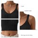 thumbnail image 3 of Camiseta sin mangas corta con cuello en V y tirantes finos para mujer, chaleco sin mangas de punto con cable ajustado, 3 of 5