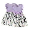 thumbnail image 4 of Esaierr Toddler Kids Girls Summer Dresses Sleeveless Print Skirt 3-7Years Old Baby Floral Dress Mid Length Princess Dress Printed Ruffle Sleeve Pullover Dress, 4 of 8
