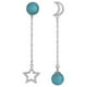 thumbnail image 2 of Pendientes para mujer, regalos para mujer, pendientes asimétricos con borlas y incrustaciones de turquesa, joyería de moda., 2 of 5