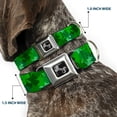 thumbnail image 2 of Buckle-Down Pet Collar, Dog Collar Metal Seatbelt Buckle, St Pats Stacked Shamrocks Greens, 16 to 23 Inches 1.5 Inch Wide, 2 of 8
