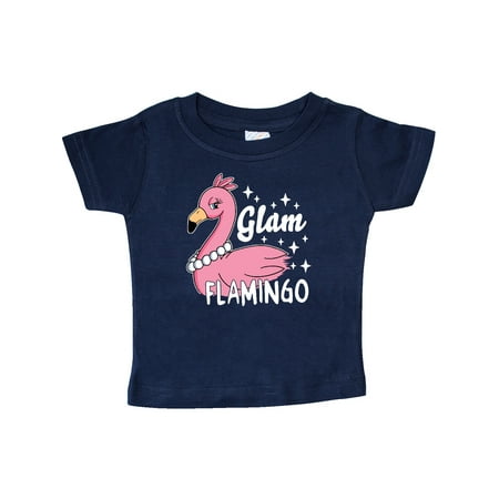 

Inktastic Glam Pink Flamingo with Pearls Gift Baby Girl T-Shirt