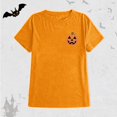thumbnail image 5 of Halloween Shirts for Women T-Shirts Womens Fall Pumpkin T Shirts Funny Short Sleeve Halloween Graphic Tees Tops Orange M, 5 of 7