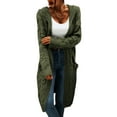 thumbnail image 3 of Langwyqu Autumn Winter Women Knit Long Hooded Cardigan Sweater With Pocket, 3 of 5