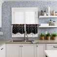 thumbnail image 6 of Christmas Kitchen Curtains and Valances Set, Rod Pocket Curtains Tier Farmhouse Window Curtains 36 Inch Length, Winter Xmas Red Ball Snowflake Bow Black 3 Piece Kitchen Curtains Set, 6 of 6