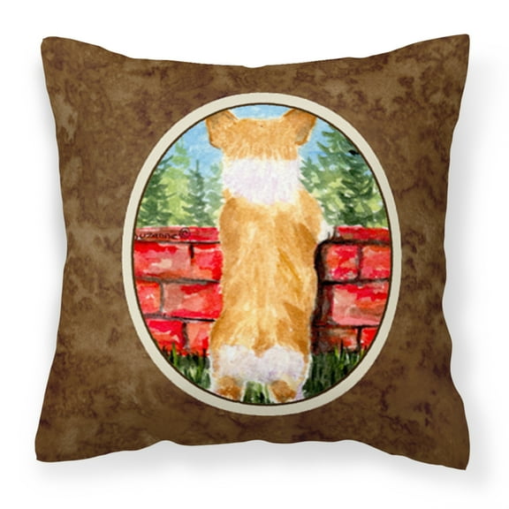 Carolines Treasures SS8870PW1414 Corgi Fabric Decorative Pillow, 14Hx14W, multicolor