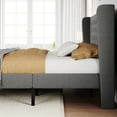 thumbnail image 6 of SHA CERLIN Queen Size Platform Bed Frame with Fabric Wingback&Tufted Upholstered Headboard, Light Grey, 6 of 8