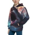 thumbnail image 2 of Easygdp Dramatic Shark Attack Boys Hoodie Kids Sweatshirt Youth Pullover With Hood-Medium, 2 of 6