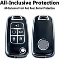 thumbnail image 3 of Key Fob Cover Compatible with Chevrolet Camaro Cruze Malibu Equinox Trax Volt Impala Sonic Spark Aveo Orlando GMC Terrain Buick Regal Encore Verano Allure Keychain Case Holder Protector,Black, 3 of 6