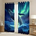 thumbnail image 2 of Erosebridal Sealife Whale Curtains for Living Room,Ocean Wildlife 30%-50% Blackout Curtains Set of 2 (38x45),Curtains Pack of 2 (38x45),Sea Theme Decoration, 2 of 6