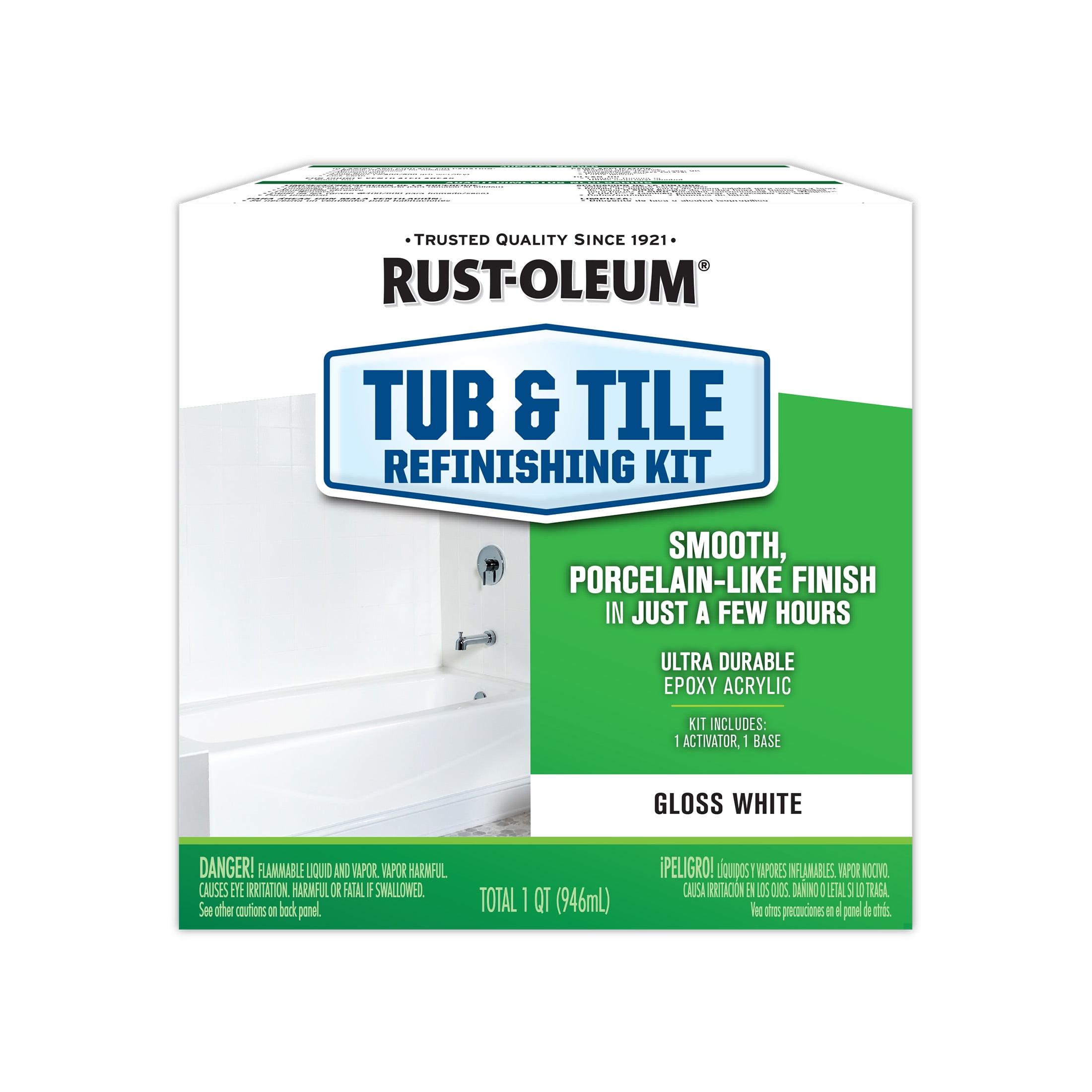 (4 pack) White, Rust-Oleum Gloss Tub & Tile Refinishing Kit- 384165