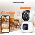 thumbnail image 7 of 2K Dual Lens Indoor Security Camera, 2.4GHz WiFi Indoor Camera for Home Security, Baby/Pet Camera Indoor with Night Vision, Motion Detection, Two-Way Audio, Siren, Cloud & SD Card Storage, 7 of 7