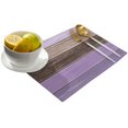 thumbnail image 2 of Placemats Set of 6, Retro Rustic Barn Wood Texture Polyester Stain Resistant Table Mats Washable Placemat Decoration for Kitchen Dining Table Ombre Lavender Purple Brown, 2 of 6