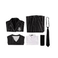 thumbnail image 4 of Disfraz de Wednesday Addams, uniforme escolar de la Academia Nevermore, conjunto completo de disfraz de fiesta de Carnaval de Halloween para adultos y niños, conjunto completo con pelucas, 4 of 5