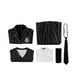 thumbnail image 4 of Disfraz de Wednesday Addams, uniforme escolar de la Academia Nevermore, conjunto completo de disfraz de fiesta de Carnaval de Halloween para adultos y niños, conjunto completo con peluca 130, 4 of 5