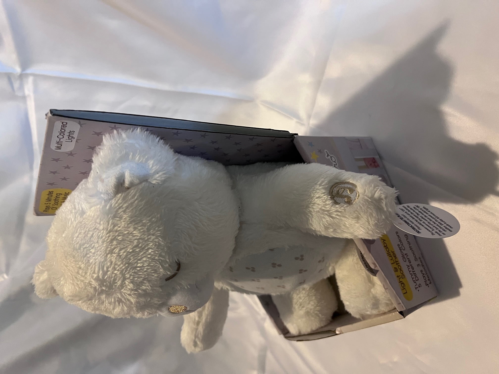 Dreamgro Soothing Lullaby White Noise Sound Machine Elephant with Light & Music, White